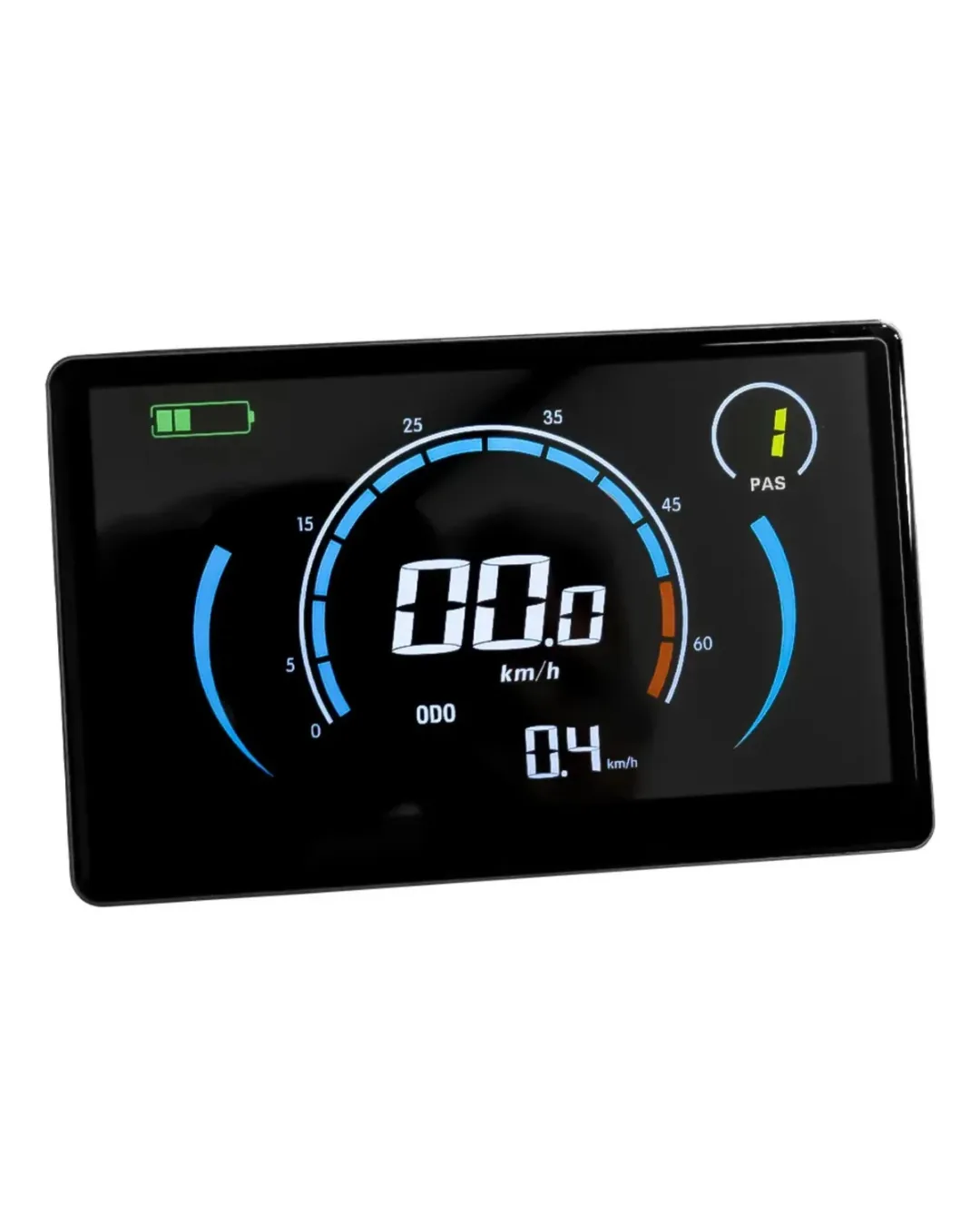 An e-bike display showing battery state of charge