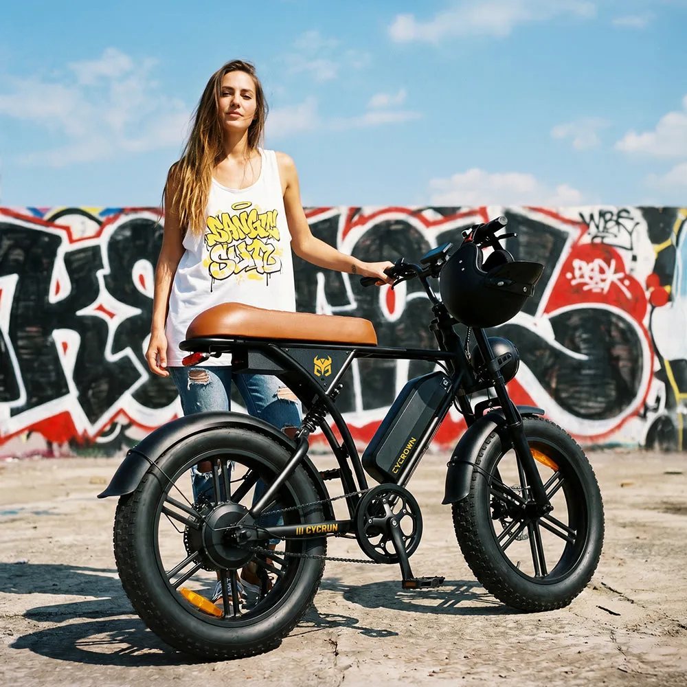 Cycrun 2.0 in front of a graffiti wall