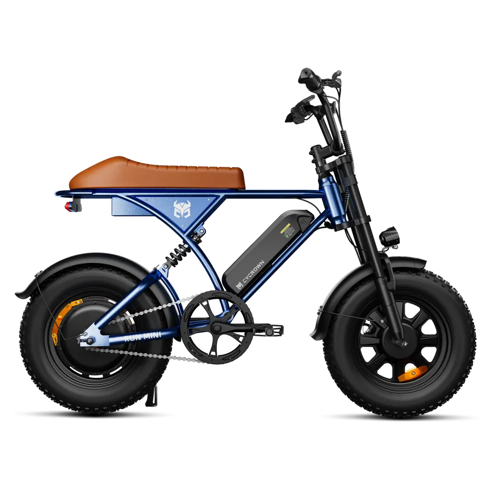 Run Mini in blue, full side profile