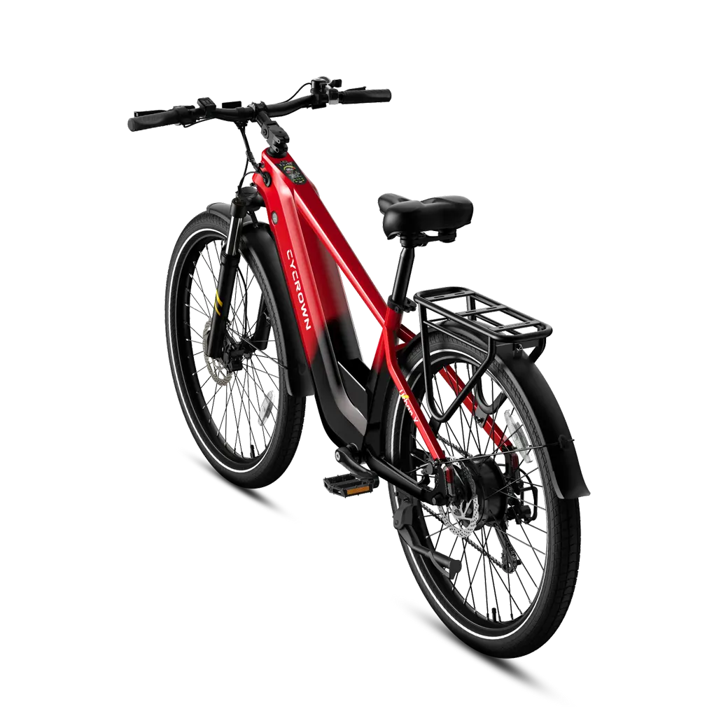 Urban X in Volcanic Red, three-quarter view