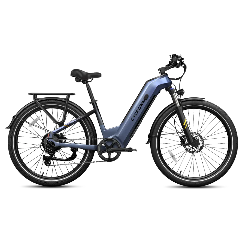 Urban X step-through in Glacier Blue, side profile